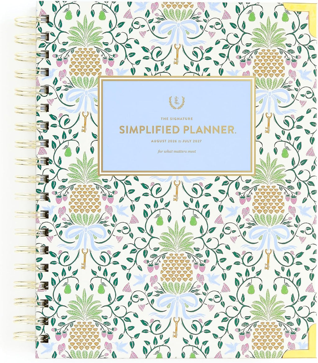2026-2027 Spiral Daily Simplified Planner - by Emily Ley- Pineapple Charm