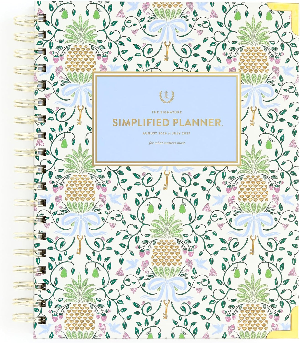 2026-2027 Spiral Daily Simplified Planner - by Emily Ley- Pineapple Charm