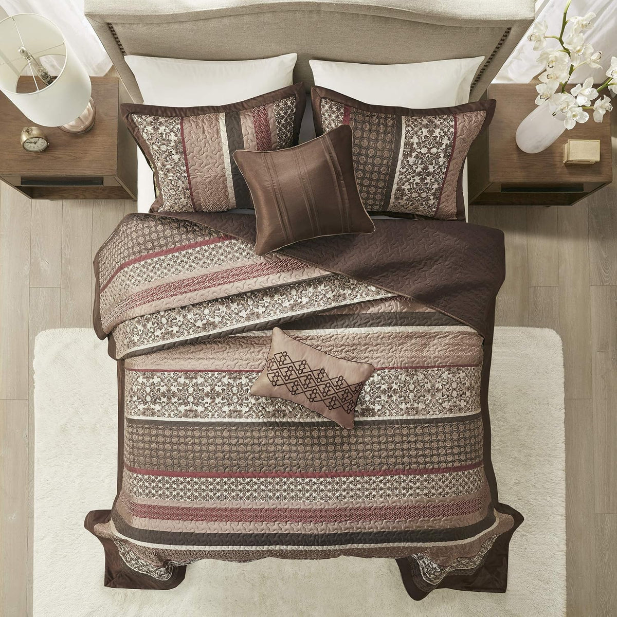 Madison Park (King Size) Quilt Bedding Set, Reversible Quilted Bedspread Set, 5PC