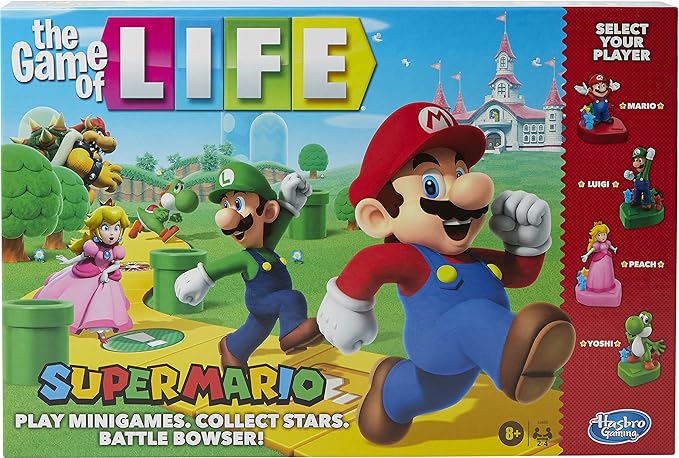 Hasbro Gaming The Game of Life: Super Mario Edition Board Game for Kids Ages 8 and Up, Play Minigames, Collect Stars, Battle Bowser (New, Open Box)