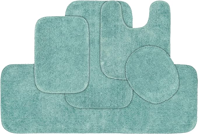 Garland Rug Traditional Nylon Washable Sea Foam 5 Piece Set