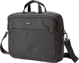 Amazon Basics Laptop Shoulder Bag with Compartments, 17.3-inch, Black, Large Capacity
