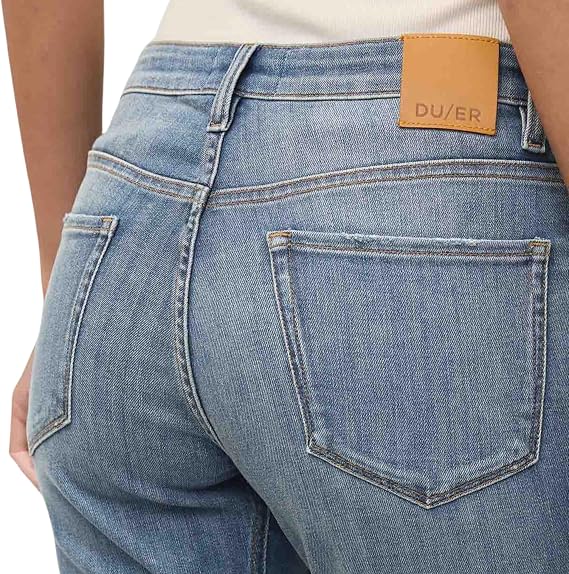 DU/ER DUER Women's Performance Denim Mid Rise Slim Taper Jean W28 L28