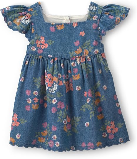 OSH KOSH B'GOSH Baby Girls' Floral Denim Dress - Dark Wash - 3M