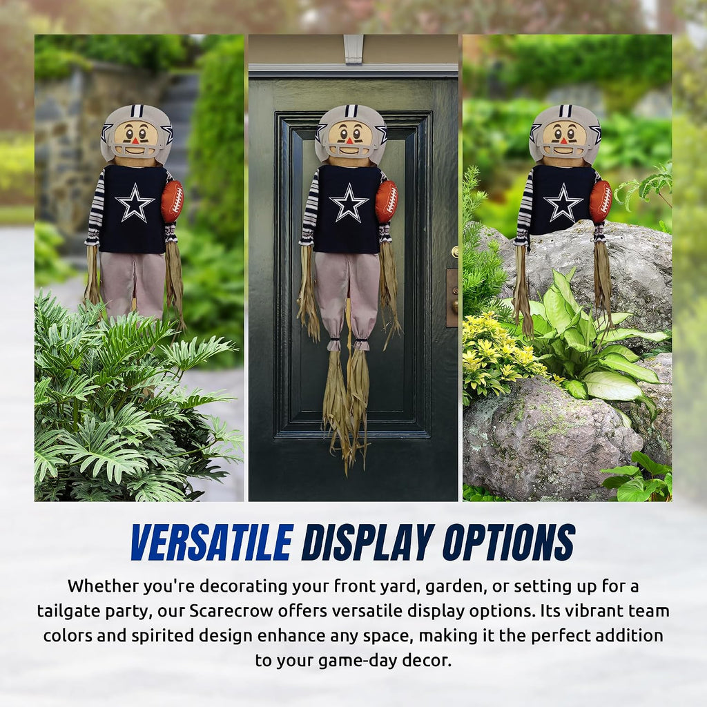 NFL Dallas Cowboys Scarecrow with Stake Pole & Complete Football Uniform Set - 60" x 12" x 3.5"