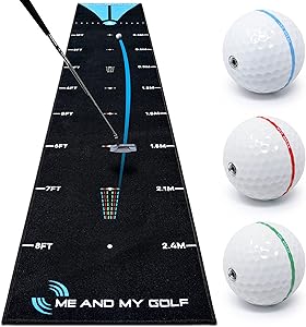 ME AND MY GOLF Breaking Ball Putting Mat - Simulate Breaking Putts at Home (11ft) - Includes Instructional Training Videos (NEW)