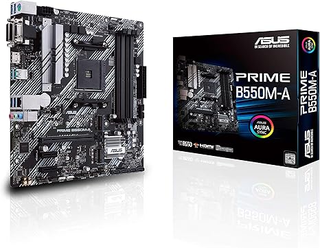 ASUS Prime B550M-A/CSM AMD AM4 (3rd Gen Ryzen™) microATX Commercial Motherboard (PCIe 4.0, ECC Memory, 1Gb LAN, HDMI 2.1/D-Sub, 4K@60HZ, TPM, ASUS Control Center Express)