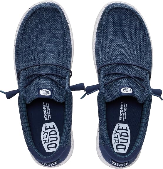 HEYDUDE Men's Wally SE Stretch Sox Slip-Ons in Navy - 10.5