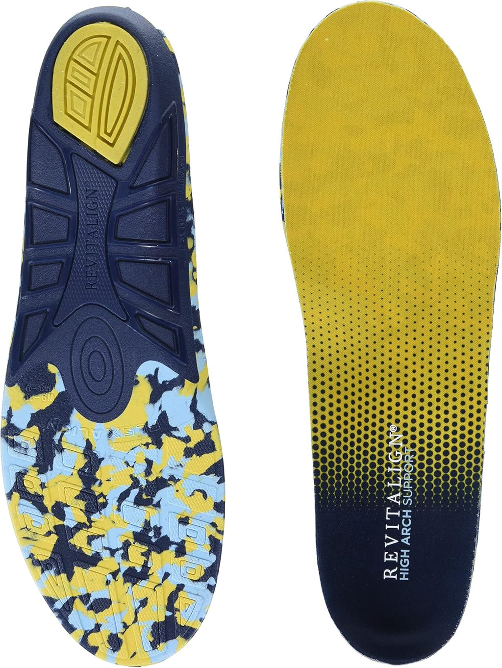REVITALIGN Unisex-Adult High Arch Support Insole, Yellow, W 7-8.5 / M 6-7.5