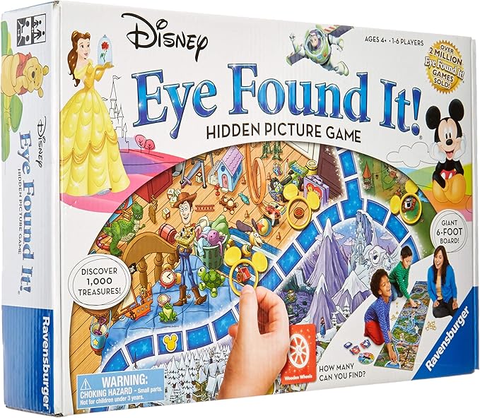 Ravensburger World of Disney Eye Found It! Board Game - Engaging Fun for Kids and Adults | Suitable for Ages 4 and Up | Promotes Critical Thinking Skills | Featuring Beloved Disney Characters(New Open Box)