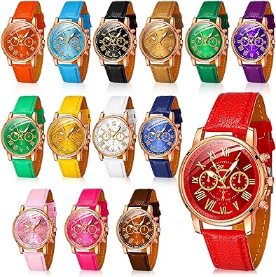 Yinkin 14 Pcs Assorted Platinum Watch Unisex Quartz Watch Sets (OPEN BOX)