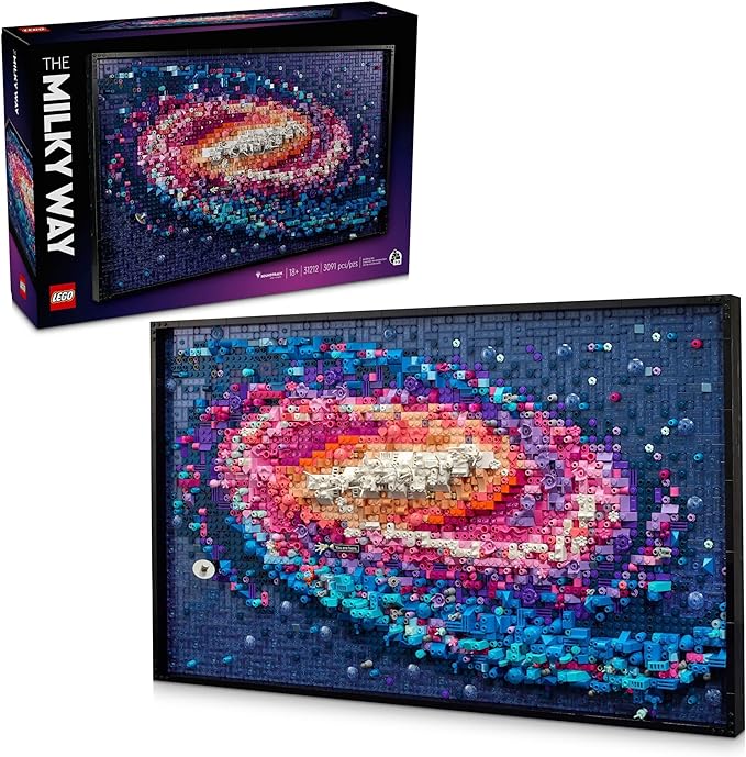 LEGO Art The Milky Way Galaxy Wall Art Décor, Space and Astronomy Gift, Building Set for Adults, Creative Activity for Art and Design Lovers, Home Décor Ideas for Living Room, 31212