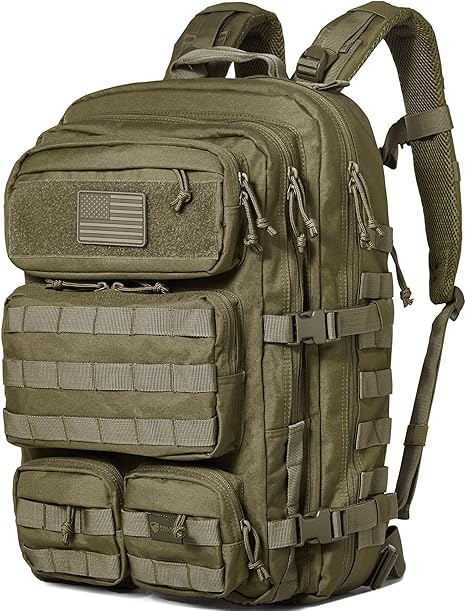 TVP 45L Tactical Assault Backpack 3 day assault pack with Molle Waterproof backpack Rucksack for Tactical Backpacks (Army Green NEW)