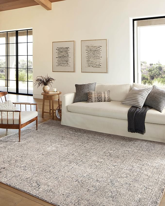 Loloi Amber Lewis Alie Collection ALE-01 Stone/Mist 5'-3'' x 7'-9'', .13'' Pile Height, Area Rug