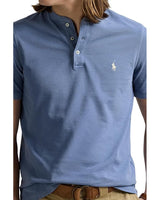 POLO Ralph Lauren Featherweight Mesh Short-Sleeve Henley | Capri Blue | Size M