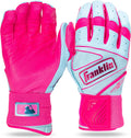 Franklin Sports MLB Infinite Powerstrap Batting Gloves - Pink/Carolina Blue - Adult Large