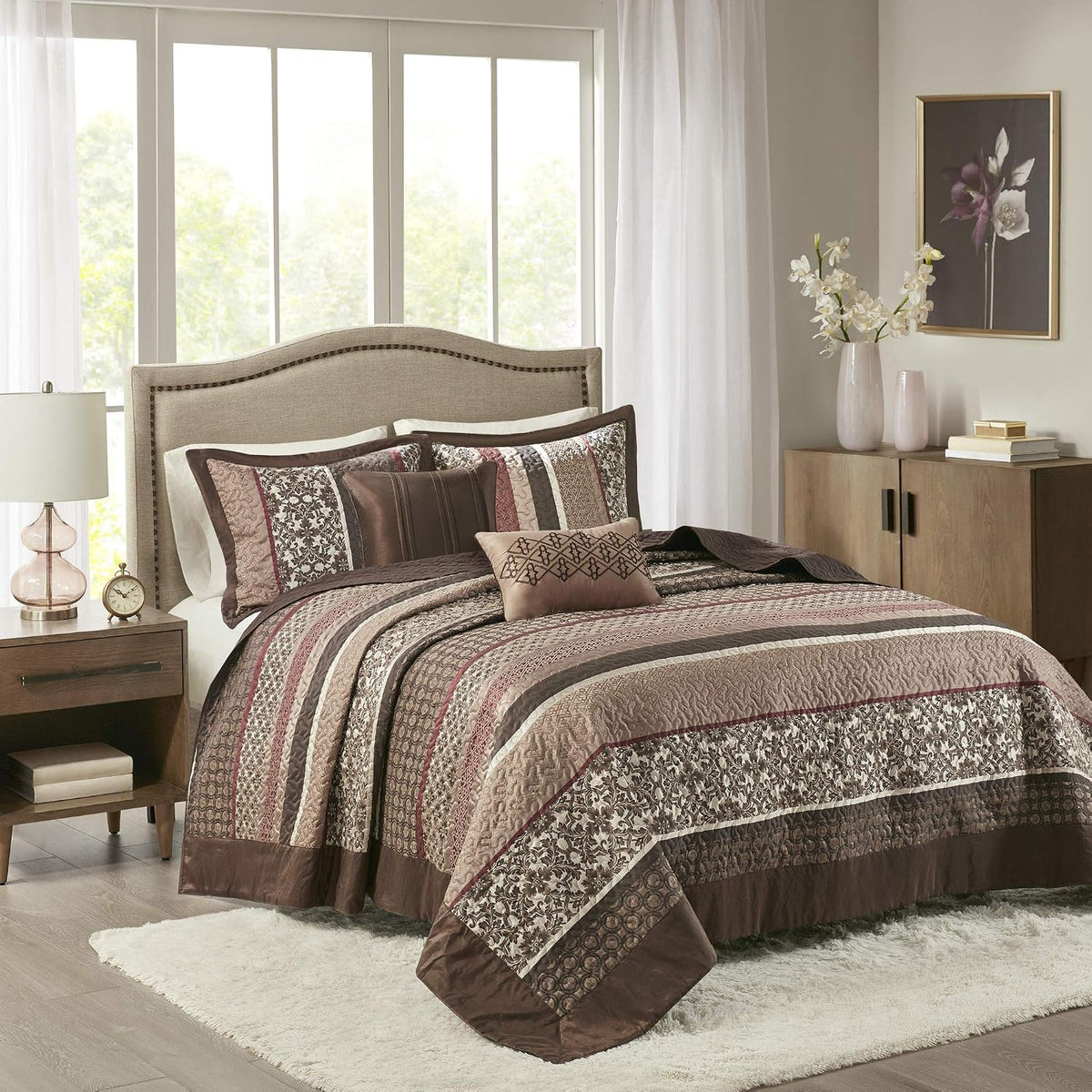 Madison Park (King Size) Quilt Bedding Set, Reversible Quilted Bedspread Set, 5PC