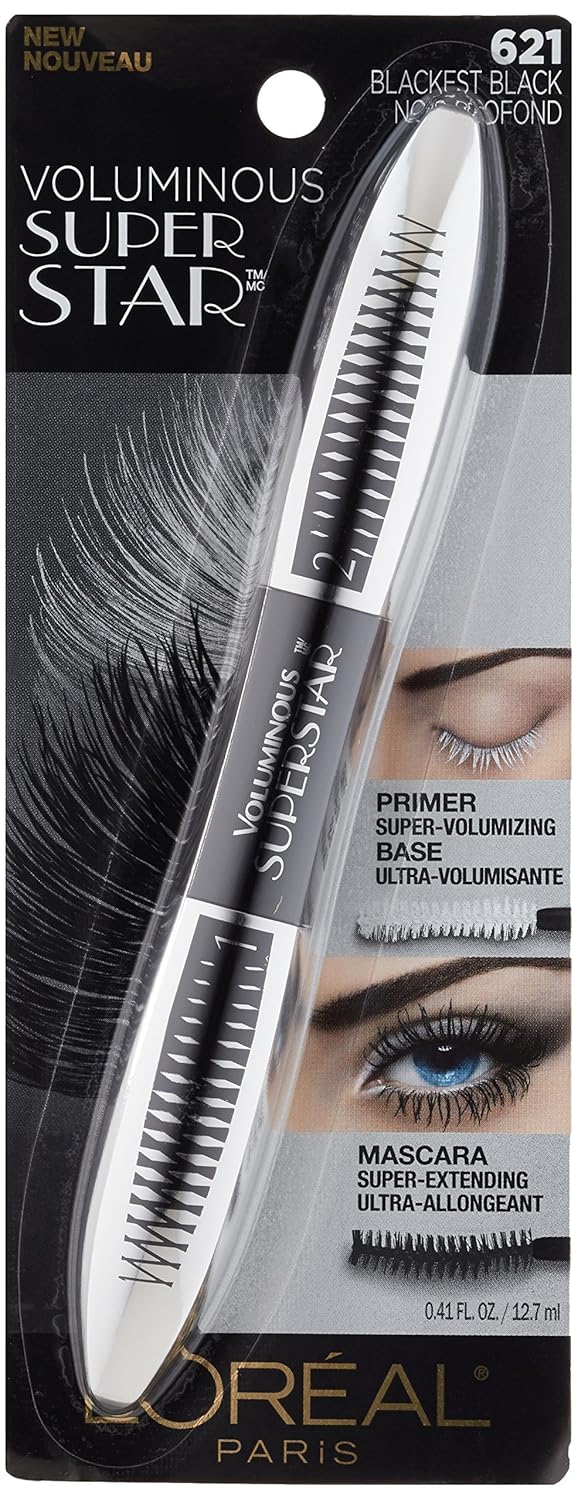 L'Oreal Paris Cosmetics Voluminous Superstar Mascara - Blackest Black