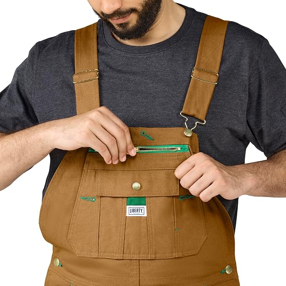 Liberty Men's Duck Bib Overalls - Pecan - Size 36x32