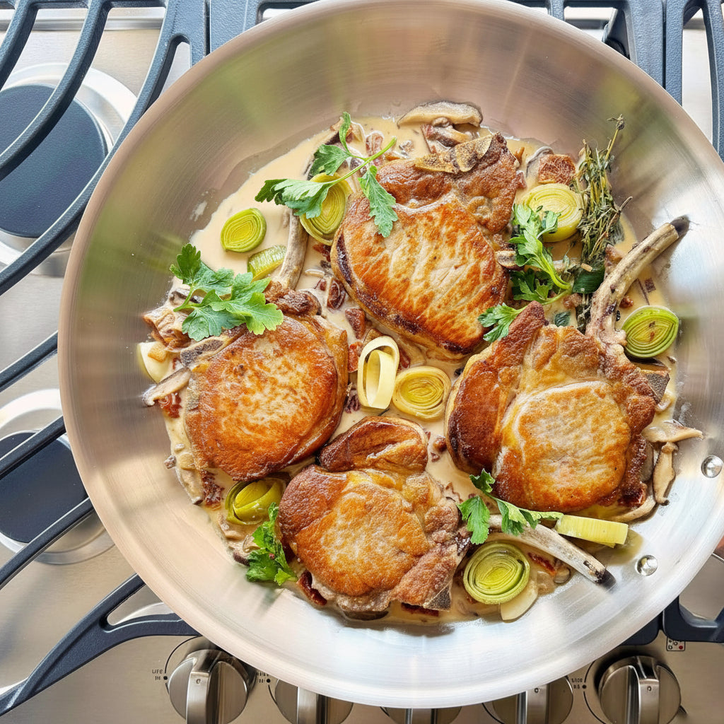 ALL-CLAD D5® Brushed Stainless 12" Fry Pan With Lid