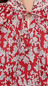 Madewell Women's Shirred Popover Top in Paisley Print - Ground Madder - Size: XL
