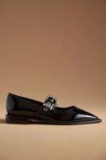 Anthropologie Maeve Pointed-Toe Moto Mary Jane Flats Size: 10-10.5