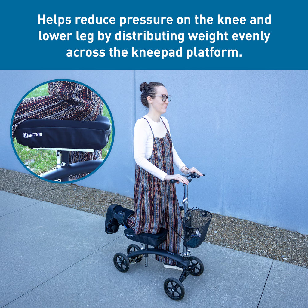 BodyMed Knee Walker Padded Gel Cover, One Size-Blk