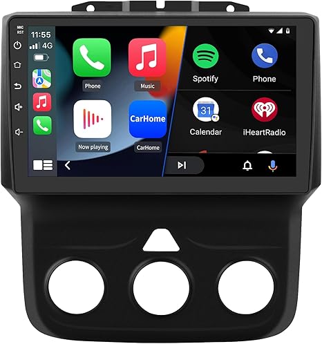 Litillbuly Android 13 [2GB+32GB] Car Radio Compatible for Dodge Ram 2013-2019 1500 2500 3500 with Wireless CarPlay Android Auto, 9 Inch Stereo with GPS/FM/WiFi/USB/SWC(Only fit Manual AC) (NEW)