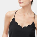 J Crew Womens  ( Size 00) Tank Top  Black Scalloped Edge