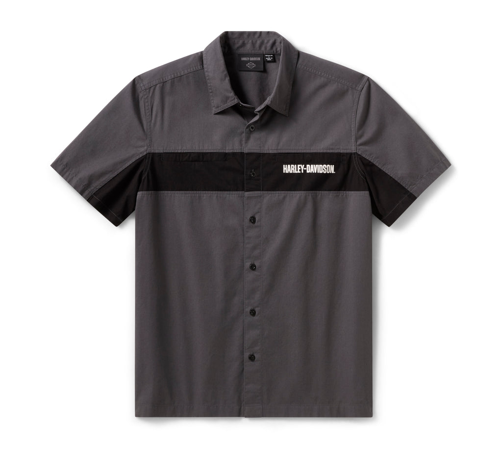 Men's H-D Essential Color Blocked Mechanics Shirt (Size: Large)