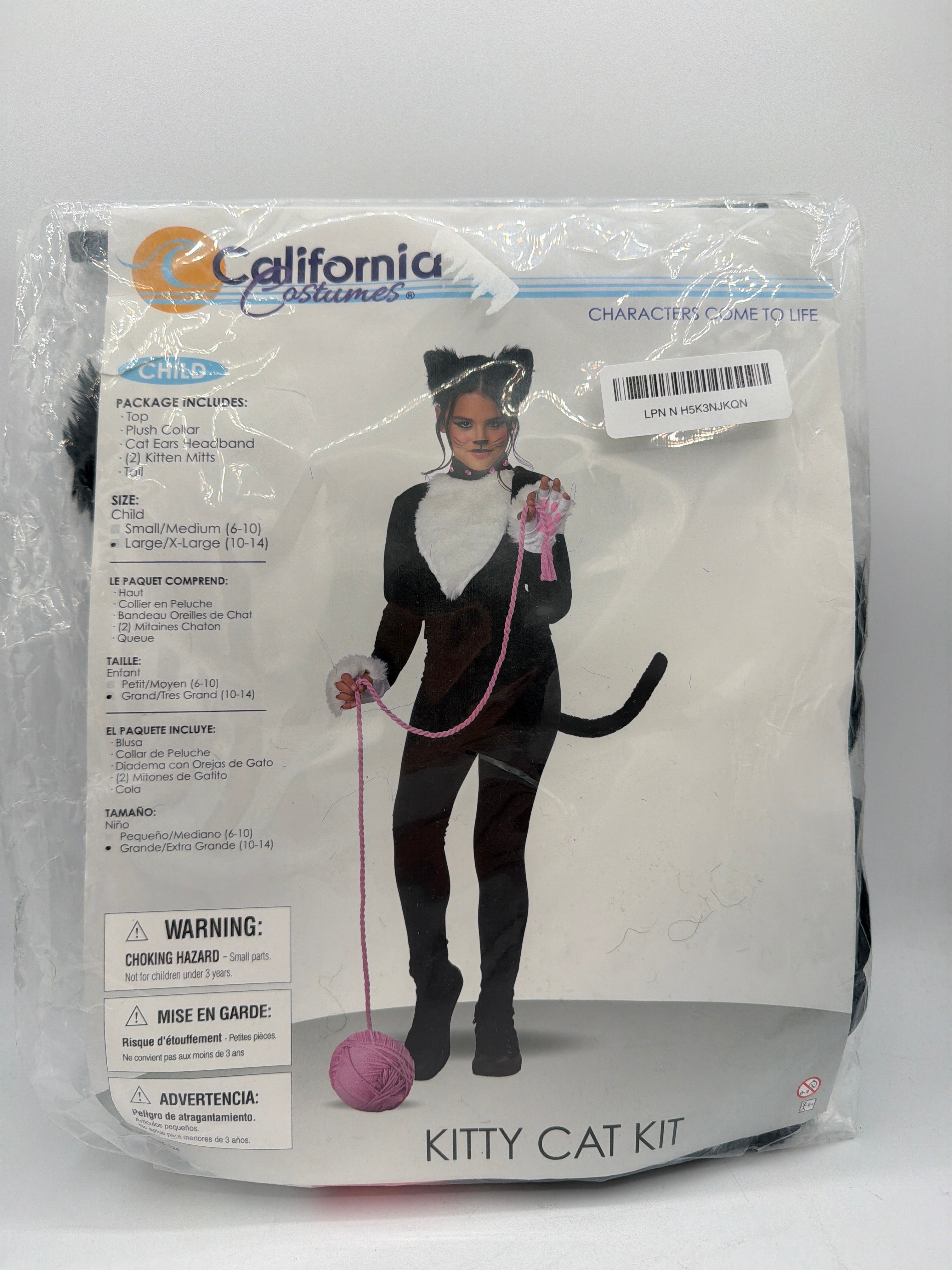 California Costumes Kitty Cat Child Costume Kit, Large/X-Large