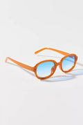 URBAN OUTFITTERS | Parker Slim Oval Sunglasses | Plastic| Orange | 100% UV Protection