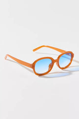 URBAN OUTFITTERS | Parker Slim Oval Sunglasses | Plastic| Orange | 100% UV Protection