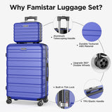 Famistar 4 Piece Hardside Luggage Suitcase Set Blue (New Open Box)