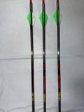 Gold Tip Hunter 340 Spine Shafts 2″ Raptor Vanes (Qty. 6) Neon Green/White Fletchings