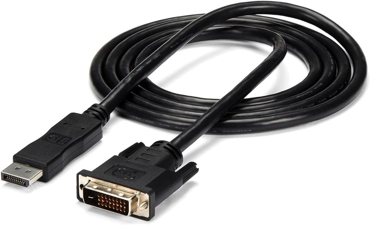 StarTech.com 6ft (1.8m) DisplayPort to DVI Cable - DisplayPort to DVI Adapter Cable 1080p Video - DisplayPort to DVI-D Cable Single Link - DP to DVI Monitor Cable - DP 1.2 to DVI Converter (DP2DVIMM6)(New)