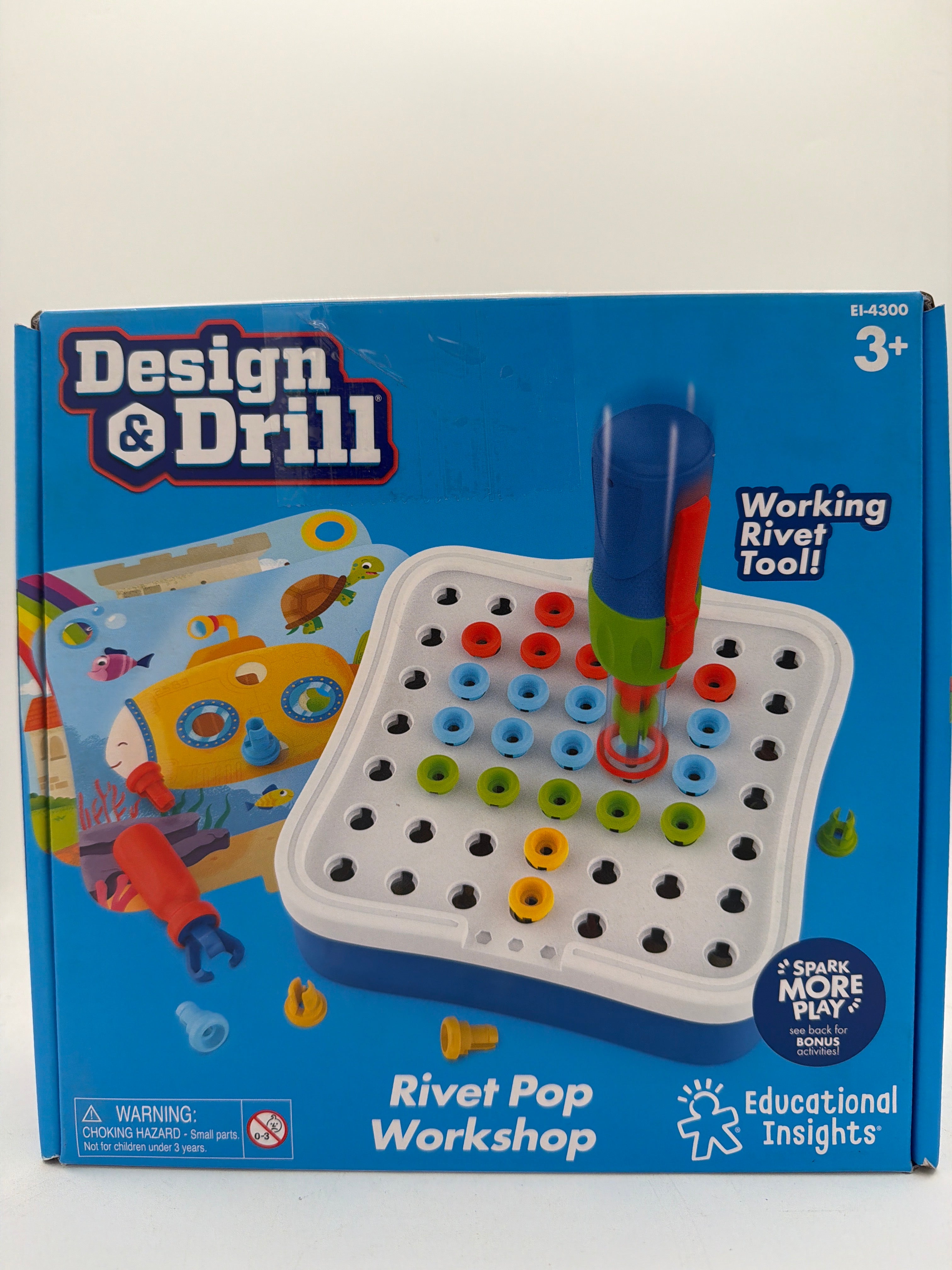 Educational Insights Design & Drill Rivet Pop Workshop: Science Preschool Kit with Cards & Activity Guide