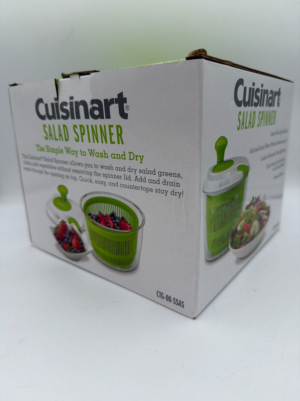 Cuisinart 3qt White and Green Salad Spinner