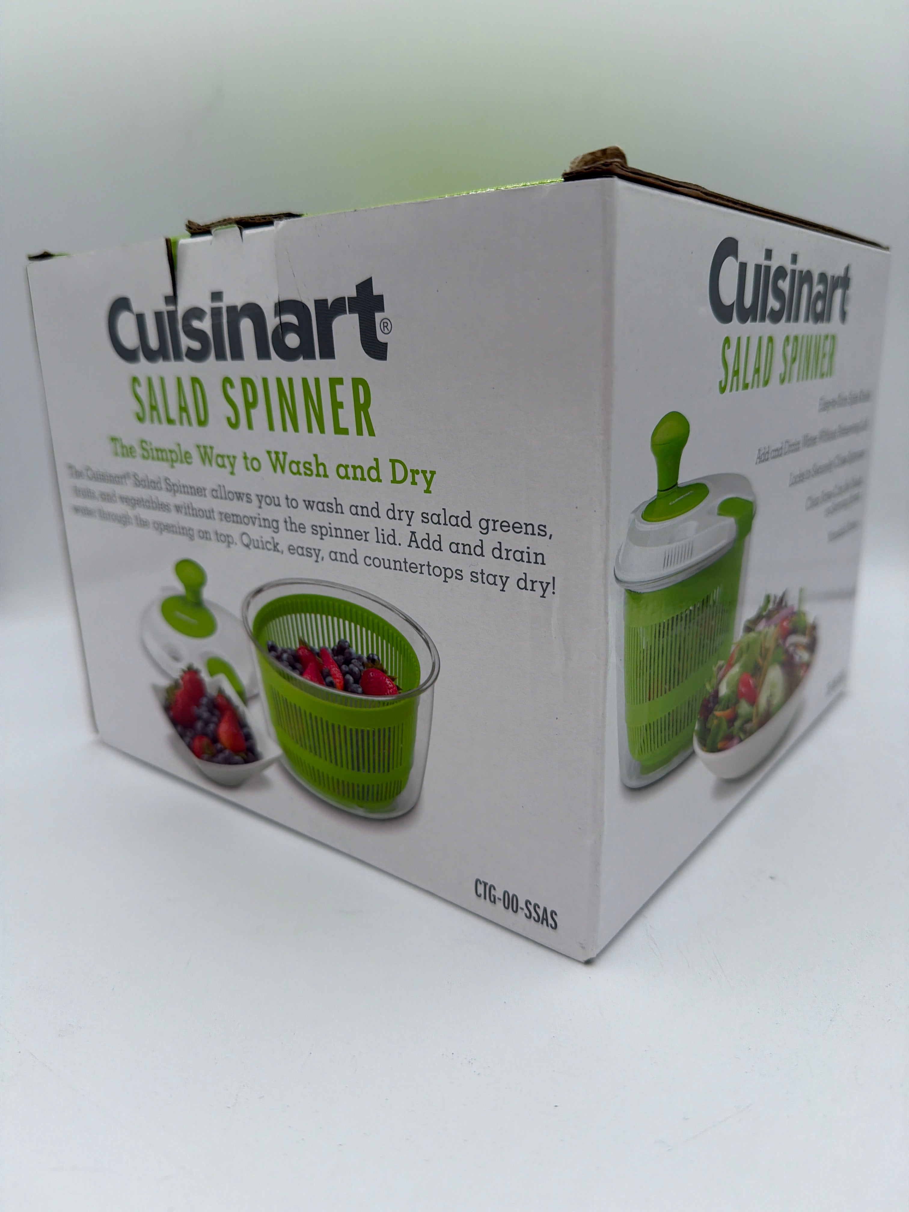 Cuisinart 3qt White and Green Salad Spinner