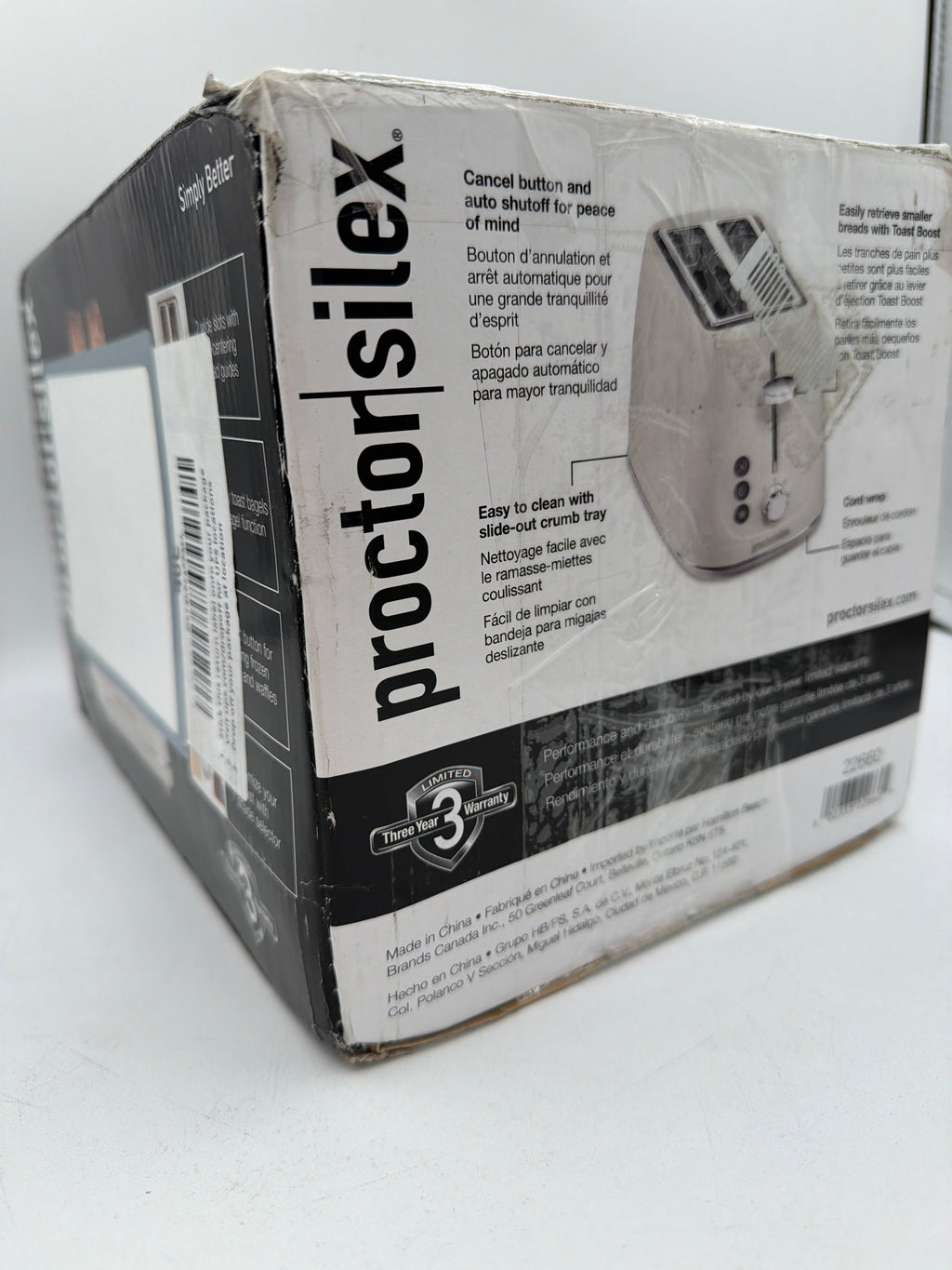 Proctor Silex Plastic 2 Slice Toaster, Bagel, Defrost & Cancel Buttons, Browning Control With 7 Shades, Auto Shutoff, Slide-Out Crumb Tray, Oat White (22660)
