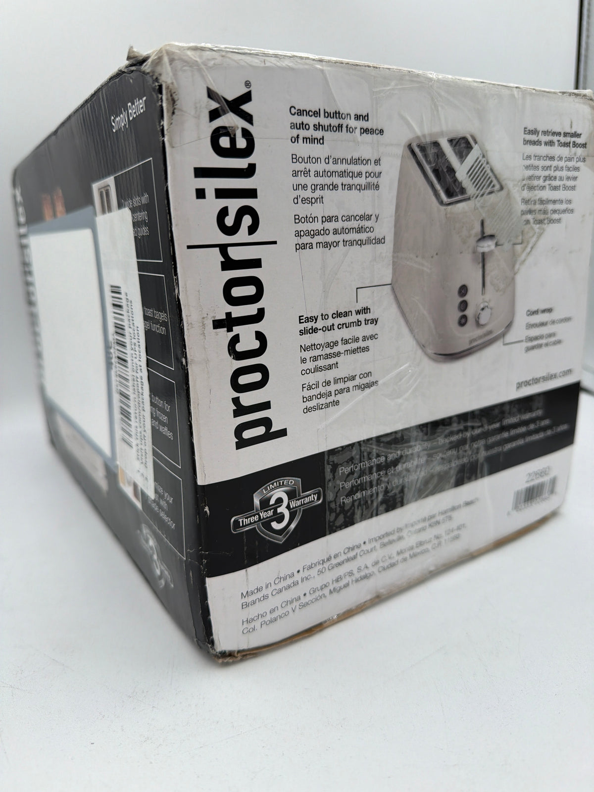 Proctor Silex Plastic 2 Slice Toaster, Bagel, Defrost & Cancel Buttons, Browning Control With 7 Shades, Auto Shutoff, Slide-Out Crumb Tray, Oat White (22660)