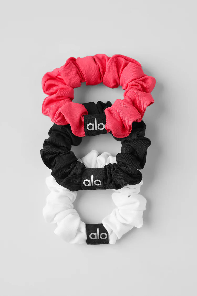 Alo Fresh Mini Scrunchie 3-Pack Candy Red/White/Black