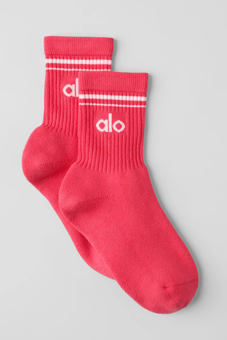 Unisex Half-Crew Throwback Sock Candy Red/White