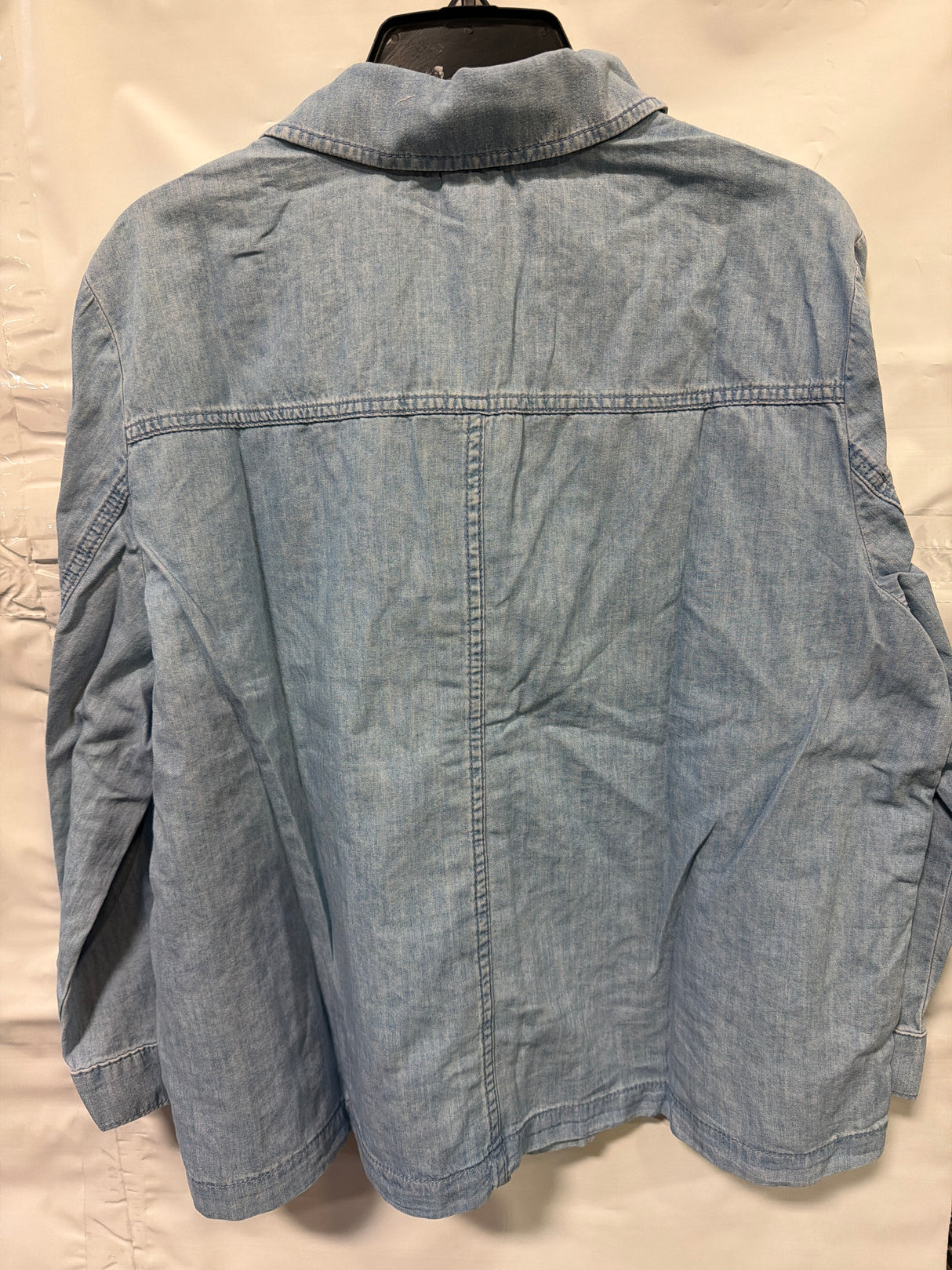 Chico's Chambray Embroidered Denim Jacket - Light Chambray