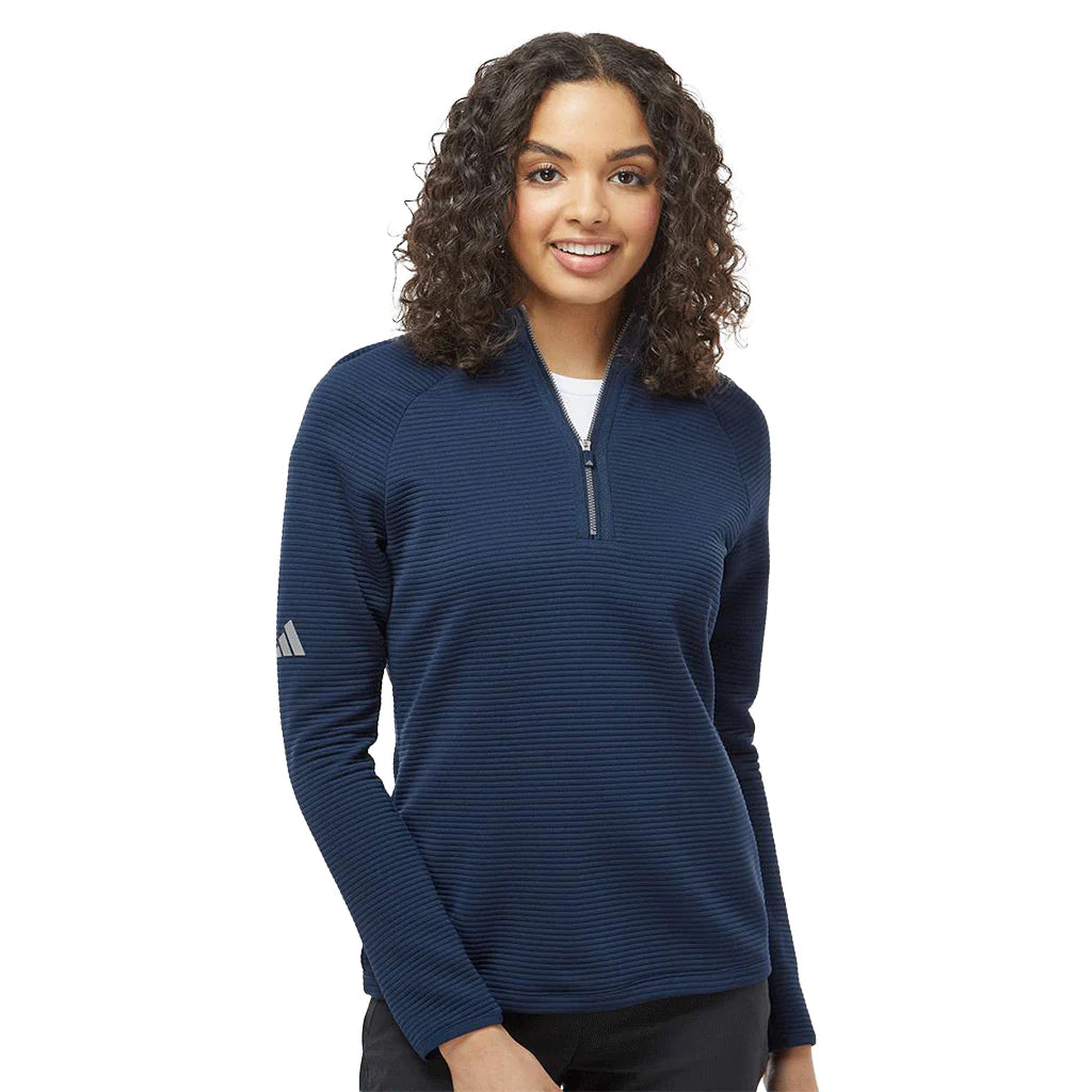 Adidas A589 - Women's Spacer Quarter-Zip Pullover, Collegiate Navy-S