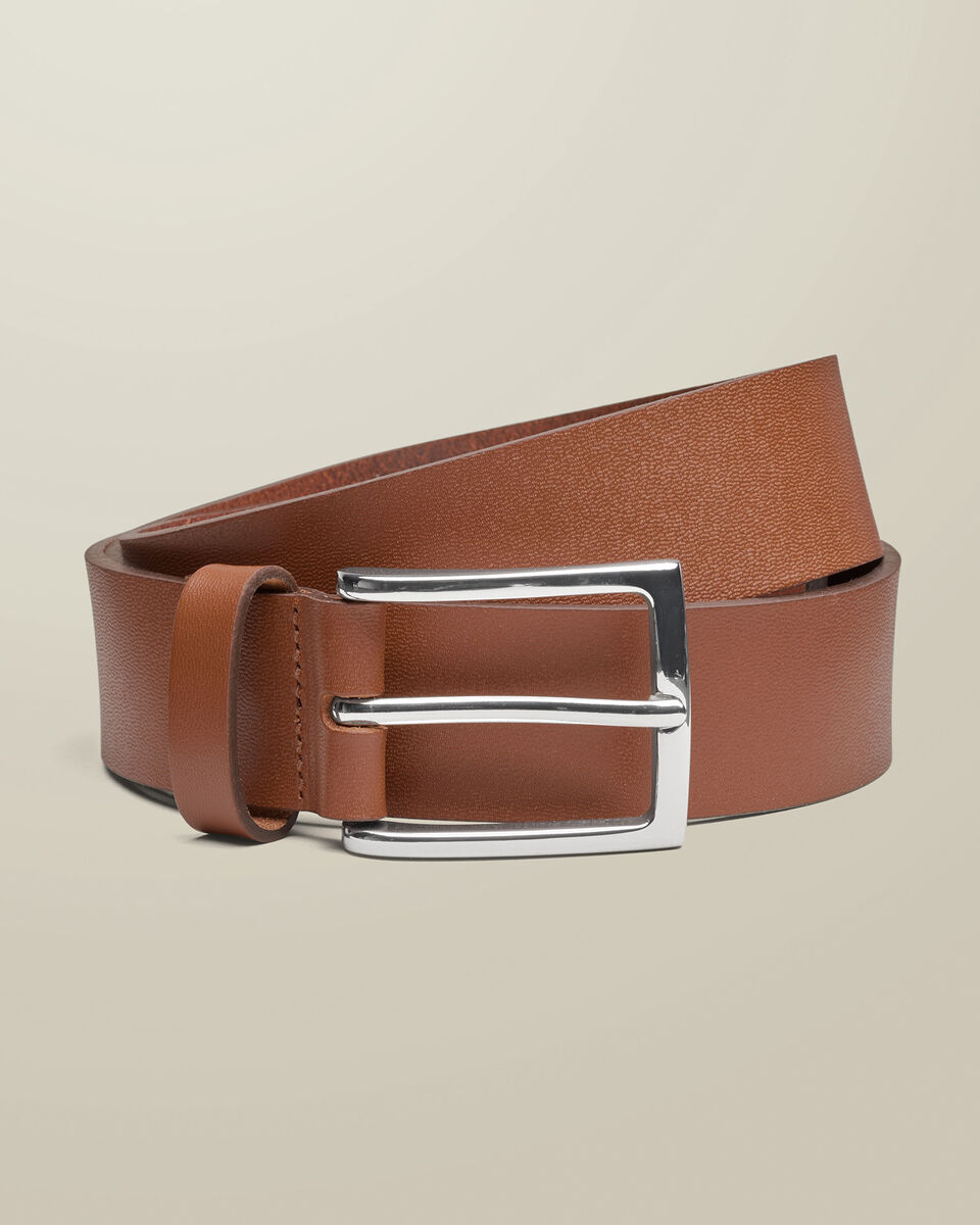 Charles Tyrwhitt - Leather Chino Belt - Tan - Size 32"