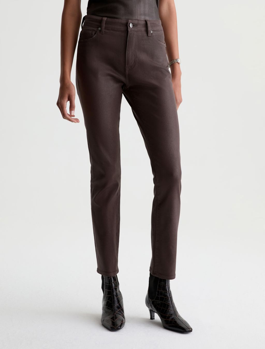 AG JEANS Women's Mari - Mid-Rise Slim Straight-Leg Jeans - Burnt Umber - 28W/29L