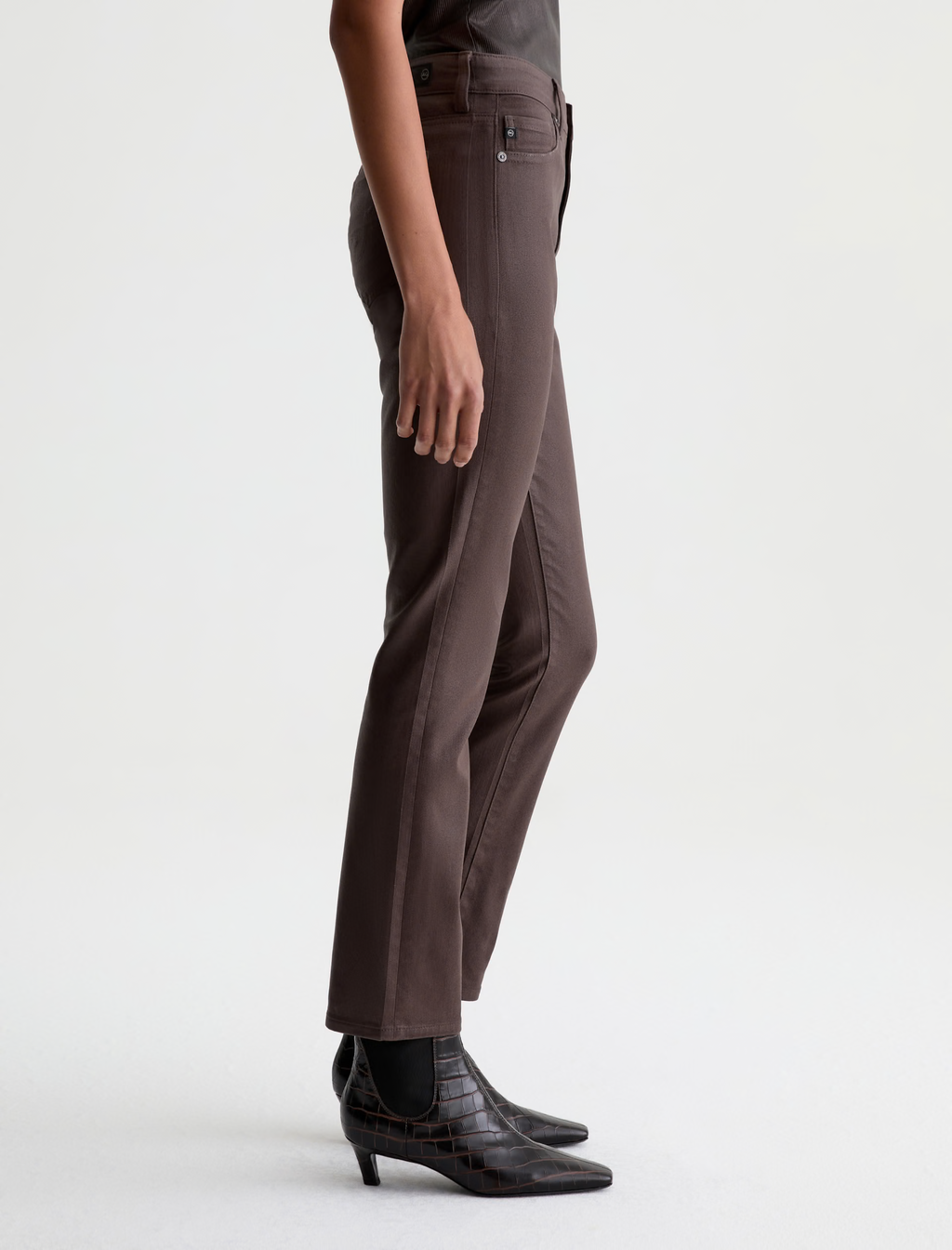 AG JEANS Women's Mari - Mid-Rise Slim Straight-Leg Jeans - Burnt Umber - 28W/29L