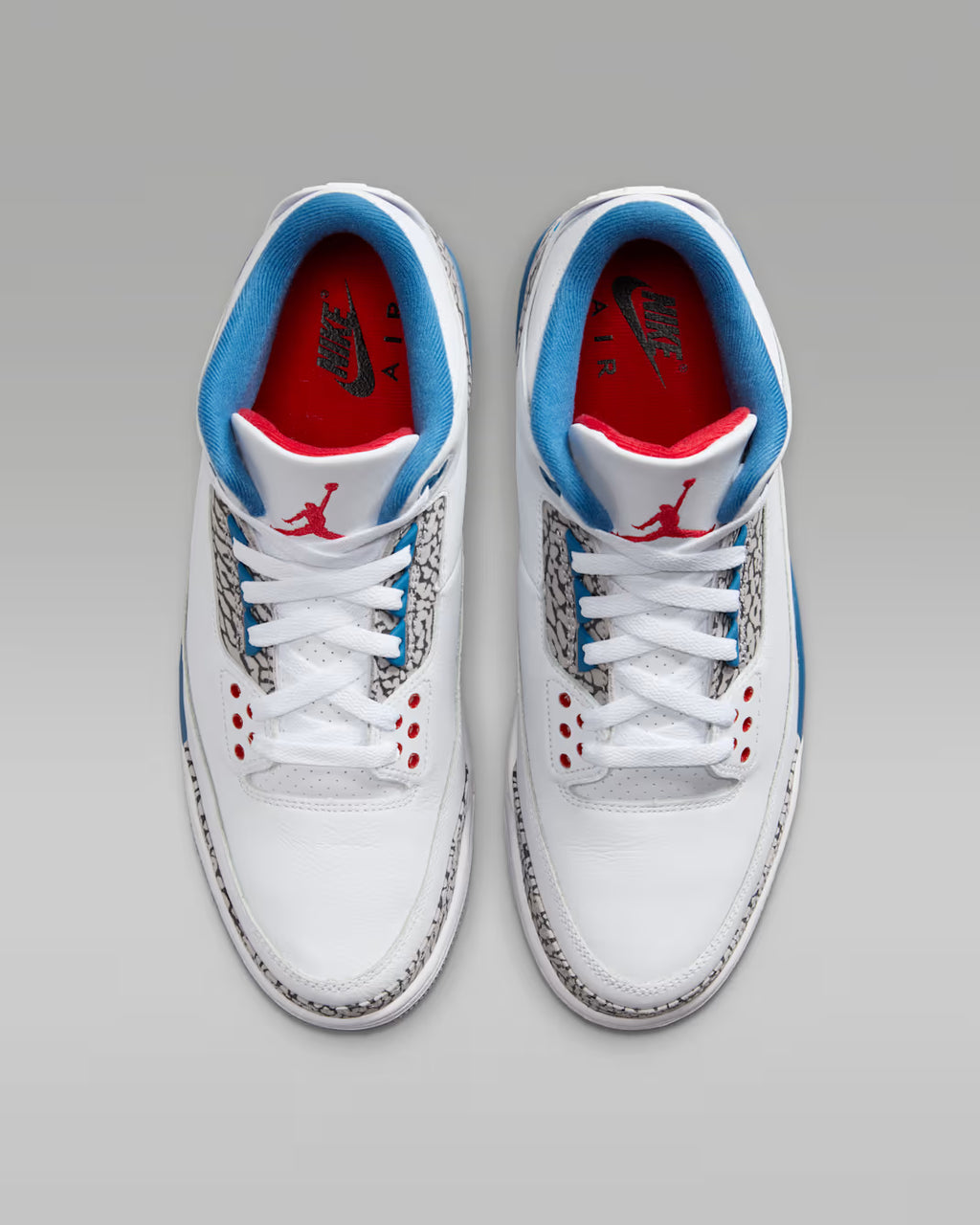 *AIR JORDAN 3 RETRO OG "TRUE BLUE Men– 13- White/Fire Red-true Blue