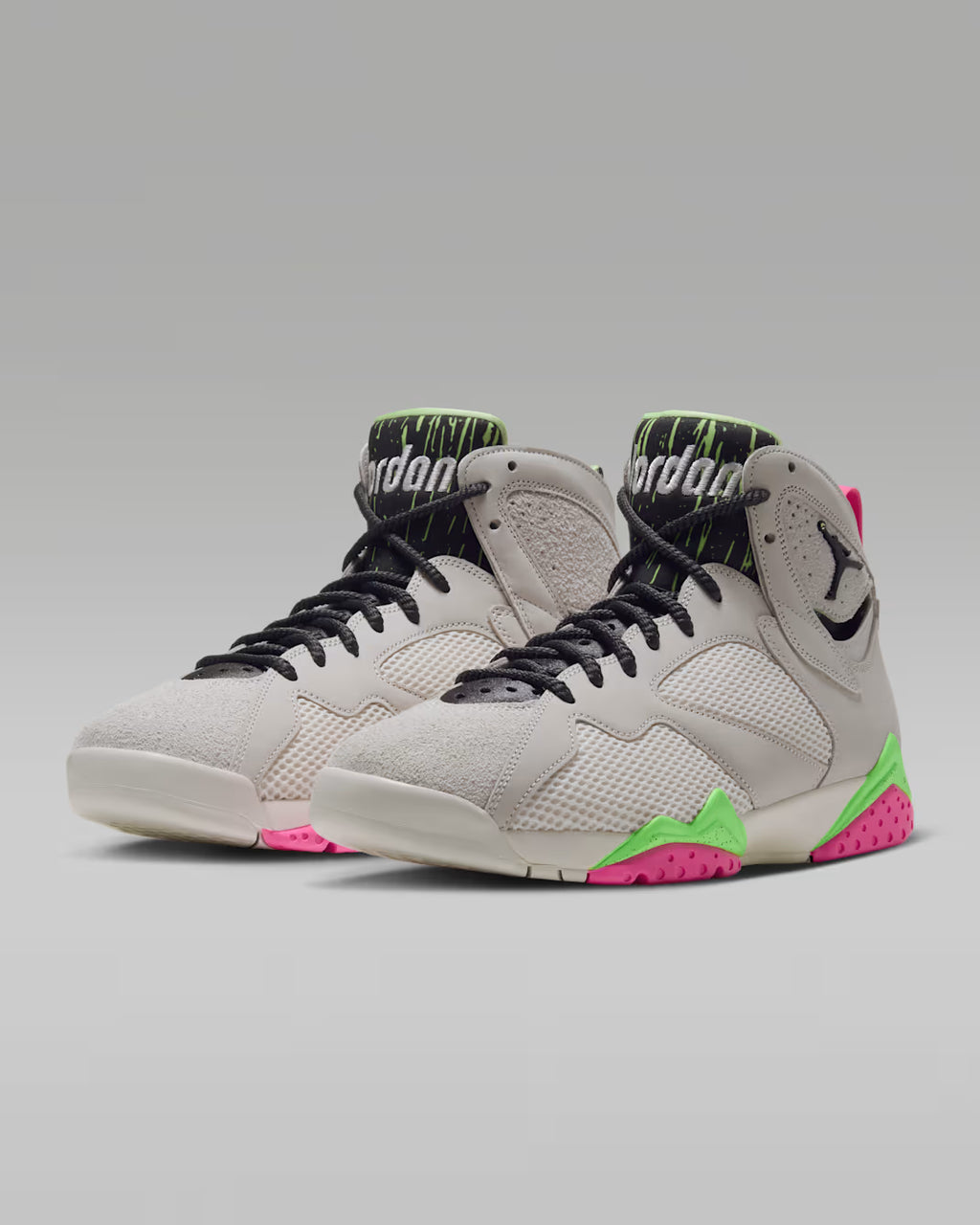 Air Jordan 7 Retro "Tennis Day" Phantom/Anthracite-Lime Blast, Men's Sz 10.5/Women's Sz 12